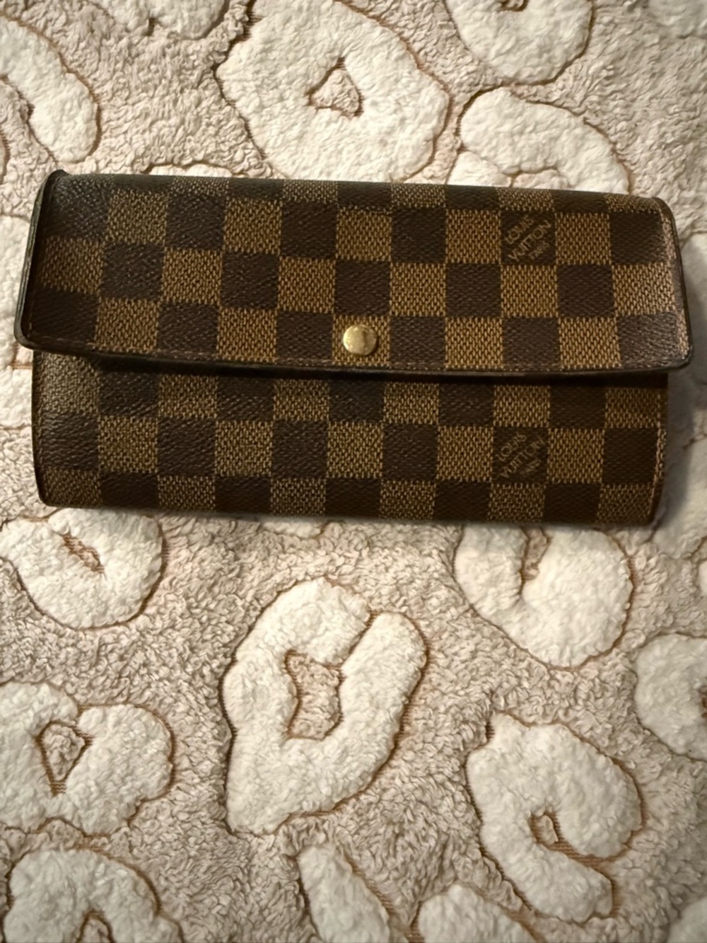 Vintage Louis Vuitton Brown Damier Fold-Over Wallet🔥